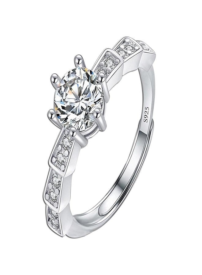 Luckilemon Moissanite Adjustable Engagement Ring, Promise Eternity Ring for Women,Wedding Rings,Jewelry Gift,Friendship Promise Fashion Jewelry Valentine Gifts for Women - Image 1